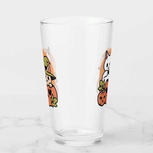 Meow - Festivals Halloween Cat Design Glas (Rechts)