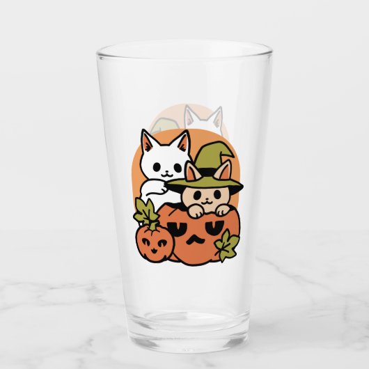 Meow - Festivals Halloween Cat Design Glas (Vorderseite)