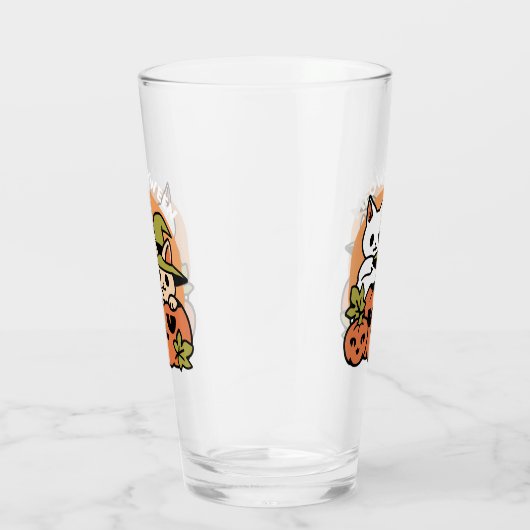 Meow - Festivals Halloween Cat Design Glas (Rechts)