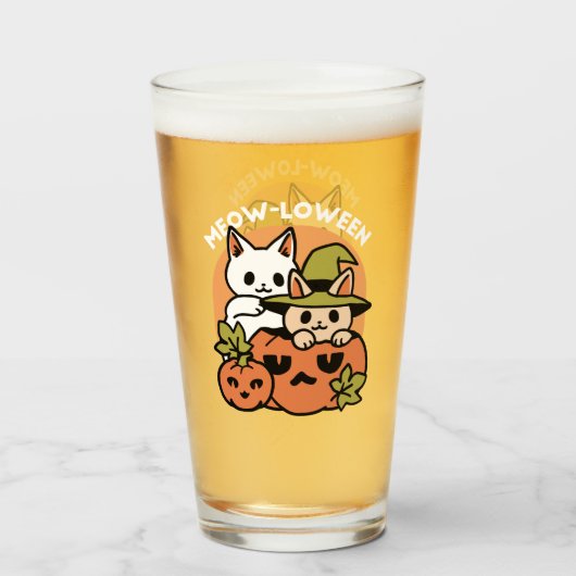 Meow - Festivals Halloween Cat Design Glas (Vorne (Gefüllt))
