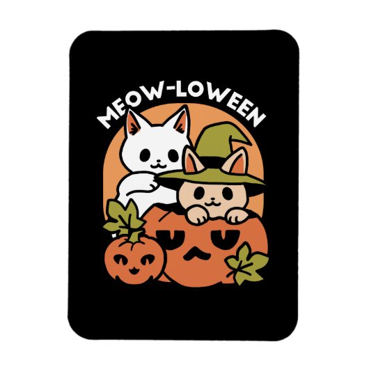 Meow - Festivals Halloween Cat Design Magnet (Vertikal)