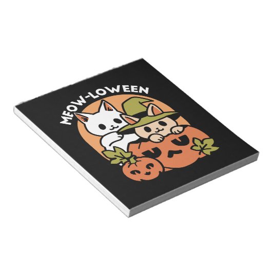 Meow - Festivals Halloween Cat Design Notizblock (angewinkelt)