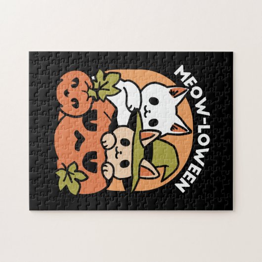 Meow - Festivals Halloween Cat Design Puzzle (Horizontal)