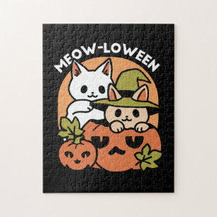 Meow - Festivals Halloween Cat Design Puzzle
