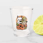 Meow - Festivals Halloween Cat Design Schnapsglas (Vorderseite)