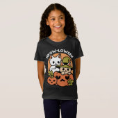 Meow - Festivals Halloween Cat Design T-Shirt (Vorne ganz)