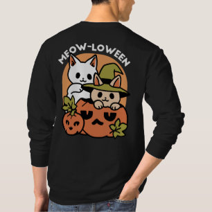 Meow - Festivals Halloween Cat Design T-Shirt