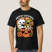 Meow - Festivals Halloween Cat Design T-Shirt (Vorderseite)