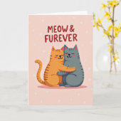 Meow Forever Cute Cat Love Card Karte (Gelbe Blume)