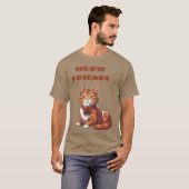Meow Friends witzig T-Shirt (Vorne ganz)