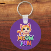 Meow Fun - Cute Smiling Cat Keychain Schlüsselanhänger (Vorderseite)