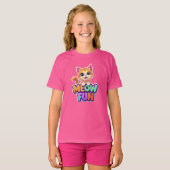 Meow Fun - Cute Smiling Cat T-Shirt (Vorne ganz)