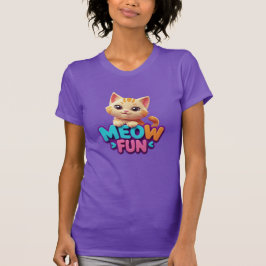 Meow Fun - Süßes Katzen-T-Shirt  T-Shirt