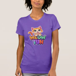 Meow Fun - Süßes Lächelnde Katze T-Shirt