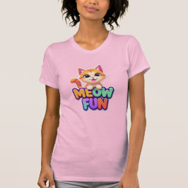 Meow Fun - Süßes Lächelnde Katze T-Shirt