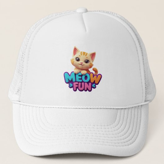 Meow Fun - Sweet Look Cat Hat Truckerkappe (Vorderseite)