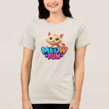 Meow Fun - Sweet Look Cat Tri-Blend-Shirt