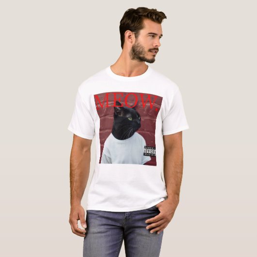 MEOW Funny Cat Kendrick Hip Hop Rap Album Parody T-Shirt (Vorne ganz)
