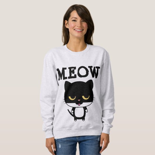 MEOW Funny Cat T - Shirt (Vorne ganz)