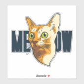 Meow Funny Staring Cat Pet Aufkleber (Blatt)