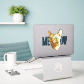 Meow Funny Staring Cat Pet Aufkleber (Laptop auf Schreibtisch)