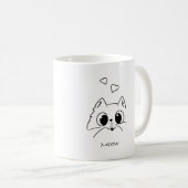 MEOW für Katzen Liebhaber lustig Kaffeetasse (VorderseiteRechts)