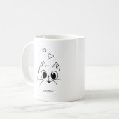 MEOW für Katzen Liebhaber lustig Kaffeetasse (Vorderseite Links)