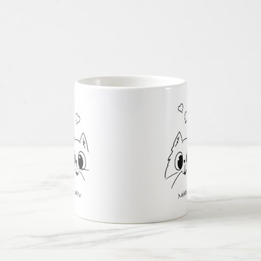 MEOW für Katzen Liebhaber lustig Kaffeetasse (Mittel)
