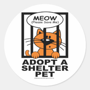 Meow (Gerettet Runder Aufkleber