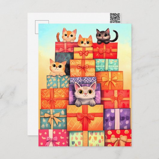 Meow Geschenk Geburtstagsturm Feiertagspostkarte (Vorne/Hinten)