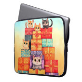 Meow Geschenk Geburtstagsturm Laptopschutzhülle (Vorderseite Links)