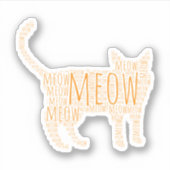 MEOW Ginger Cat Custom-Cut Vinyl Sticker (Vorderseite)