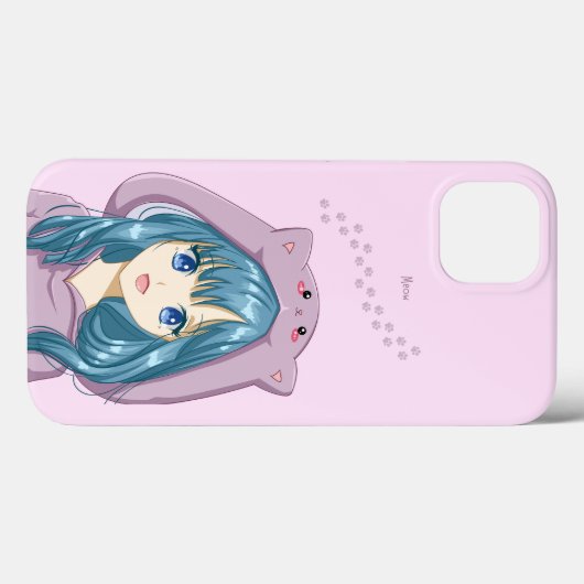 Meow Girl iPhone Case (Rückseite (Horizontal))