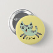 MEOW: Green Cat Runnin' Button (Vorne & Hinten)