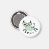 MEOW: Green Cat Runnin' Magnet (Vorderseite/Rückseite)
