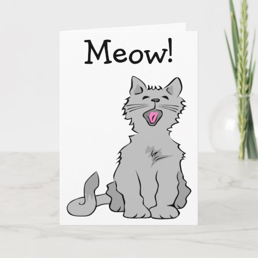 Meow: Happy Birthday Card Karte (Vorderseite)