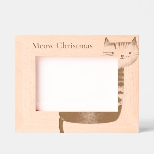 Meow Happy Cat Geätzte Rahmen (Vorderseite)