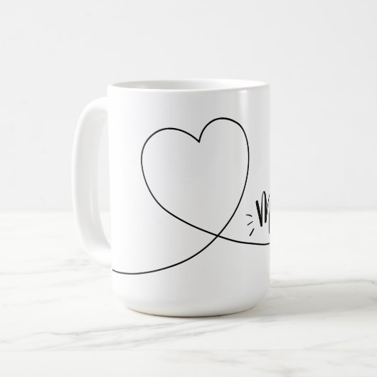 Meow heart and paw, mug for cat owners kaffeetasse (Vorderseite Links)