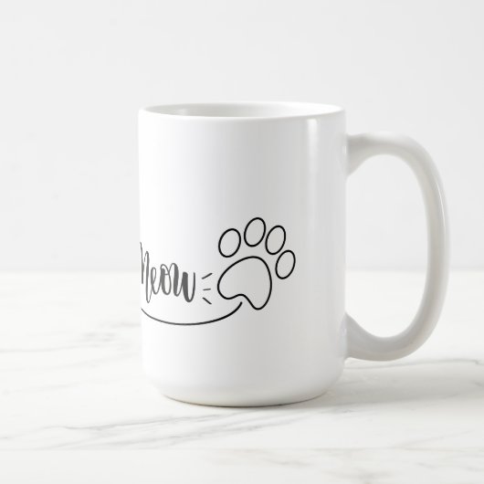Meow heart and paw, mug for cat owners kaffeetasse (Rechts)