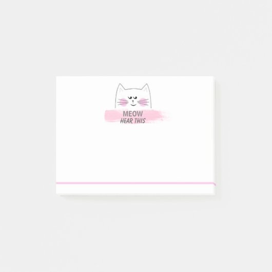 Meow hören dieses! Post-Itanmerkungen Post-it Klebezettel (Vorderseite)