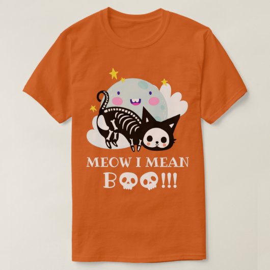 Meow i gemein boo cat halloween cat love T-Shirt (Design vorne)
