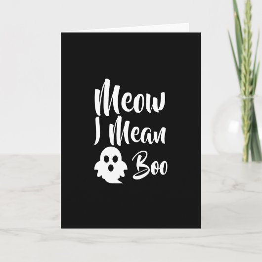 Meow-I Gemein Boo-catoween-halloween-lustig Karte (Vorderseite)