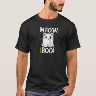 Meow I Gemein Boo Funny Halloween Spooky Ghost Cat T-Shirt
