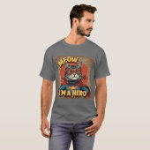 Meow, ich bin ein Held - Fun Cat Lover's T-Shirt (Vorne ganz)