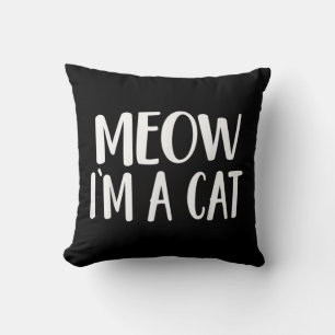 Meow Ich bin ein Katzen Halloween Kissen
