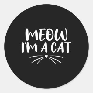 Meow Ich bin eine Katze Funny Halloween kostüme Pa Runder Aufkleber