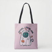 Meow Ich Gemein Boo Cat Ghost Lila Halloween Tasche (Vorderseite)