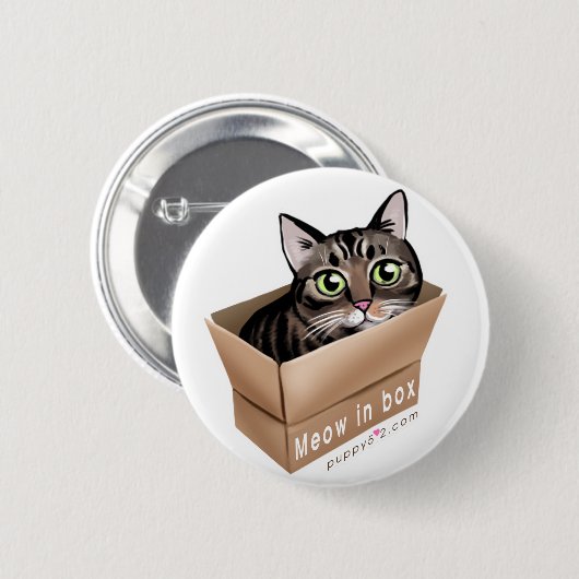 Meow im Kasten Button (Vorne & Hinten)