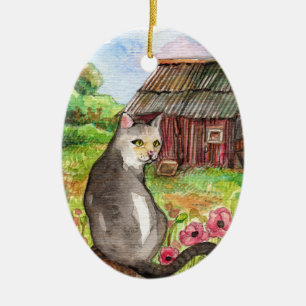 Meow in der Scheune Keramik Ornament