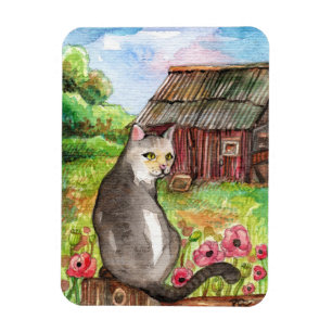 Meow in der Scheune Magnet